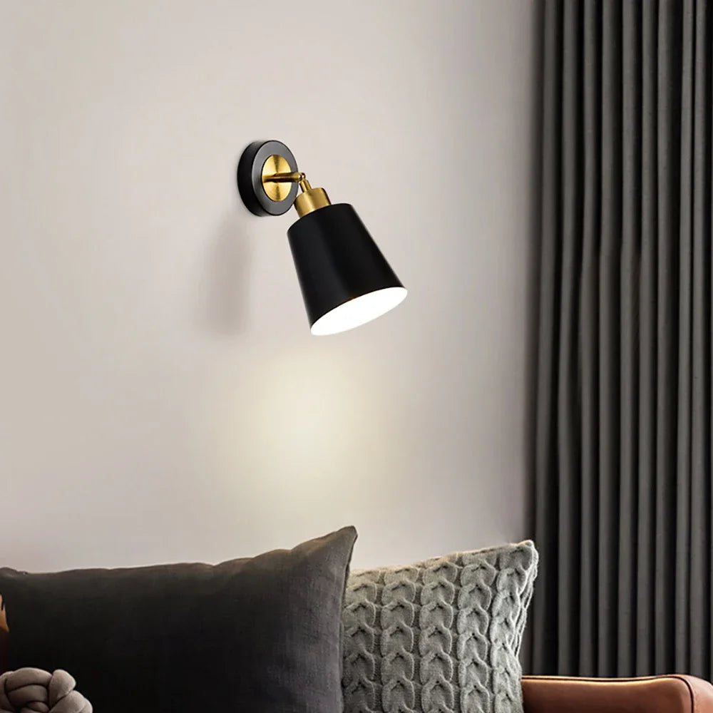 Afralia™ Modern Bedside Wall Lamp - Black Gold Nordic Sconce for Elegant Living Spaces
