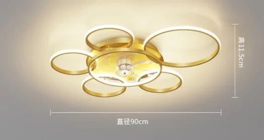 Afralia™ Luxury Modern Nordic Living Room Fan Lamp - Integrated Ceiling Light