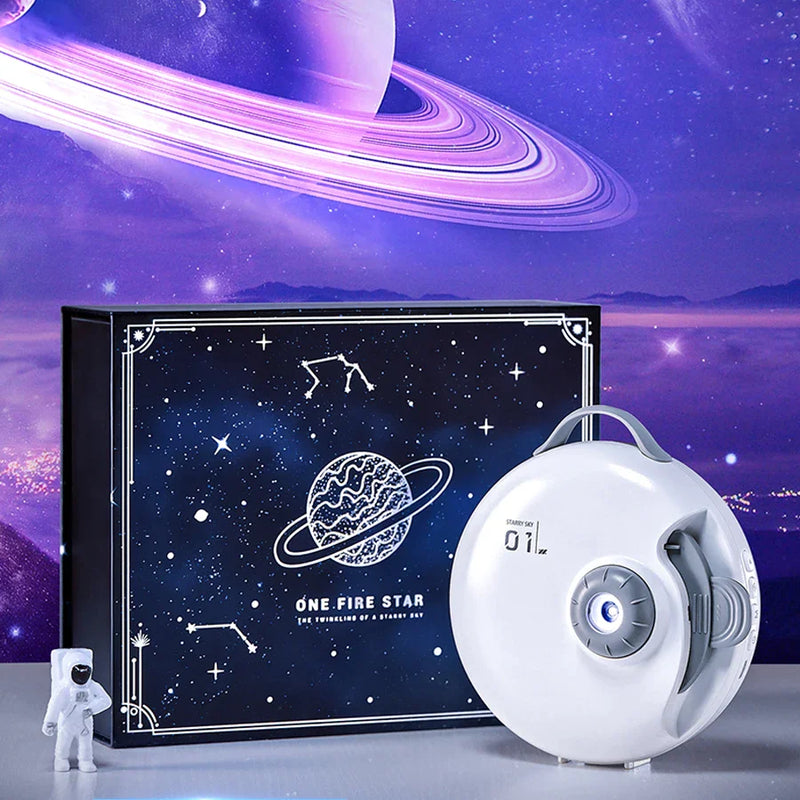 Afralia™ Galaxy Star Projector Night Light - Rechargeable Rotating Sky Starry Nightlights