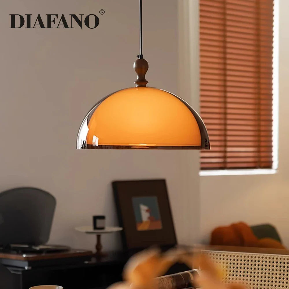 Afralia™ Orange Mushroom Chandelier Pendant Light: Vintage Nordic LED Hanging Lamp