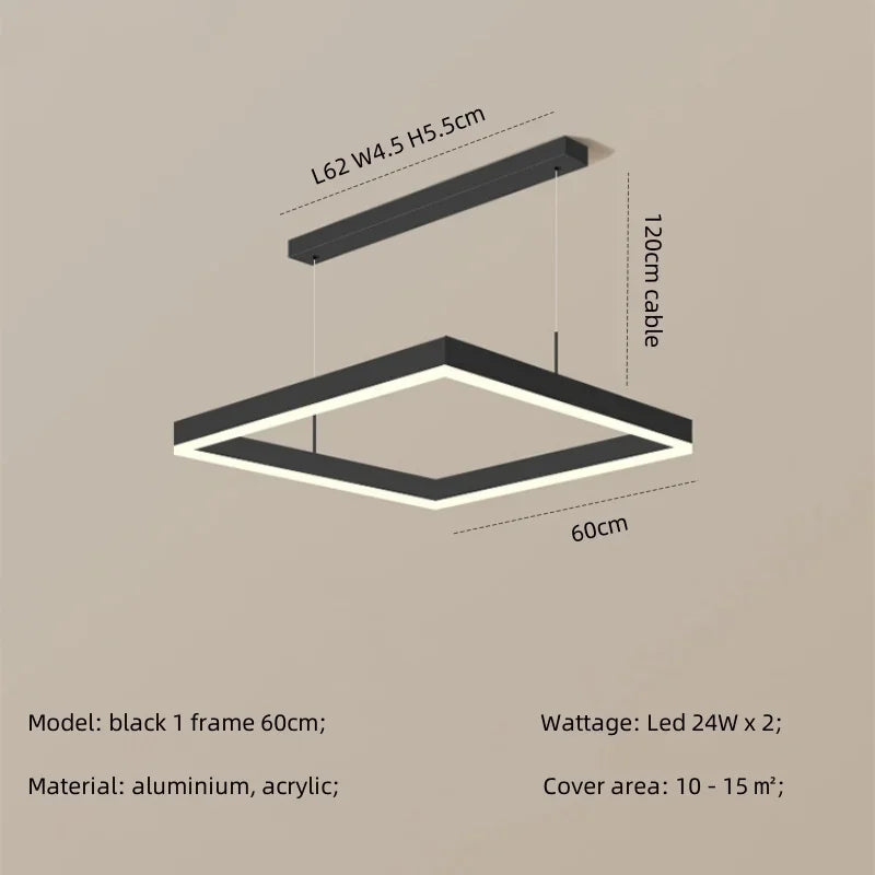 Afralia™ Modern Straight Pendant LED Light - Minimalist Painted Aluminium Chandelier