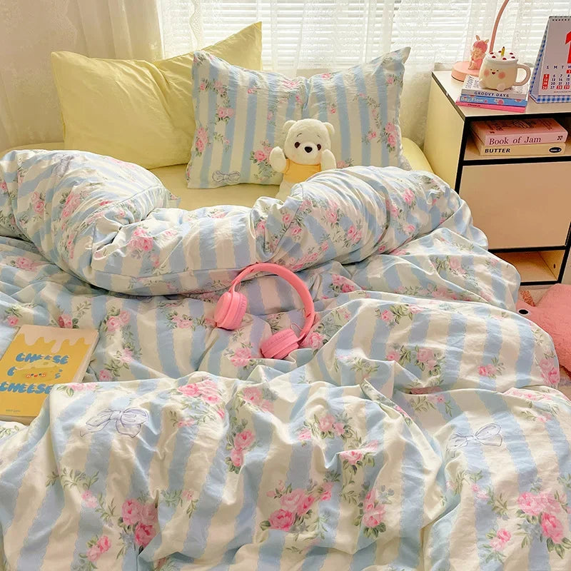 Afralia™ Patterned Fitted Sheet Comforter Set - Soft Bedding for Adults & Children