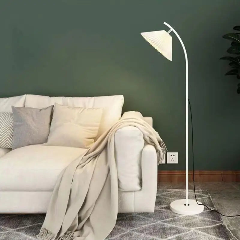 Afralia™ Minimalist Pleated Lampshade Floor Lamp