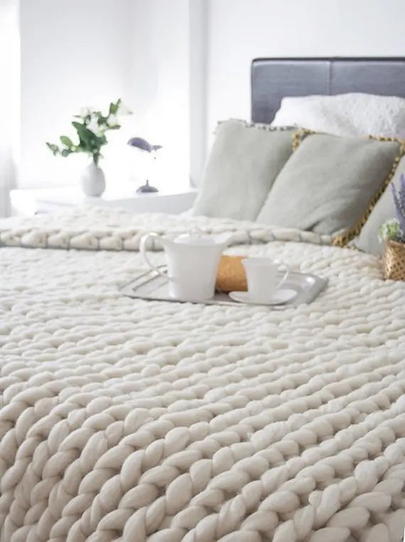Afralia™ Wool Knit Newborn Blankets for Photography Props, Handwoven Thick Blankets for Spring-Autumn