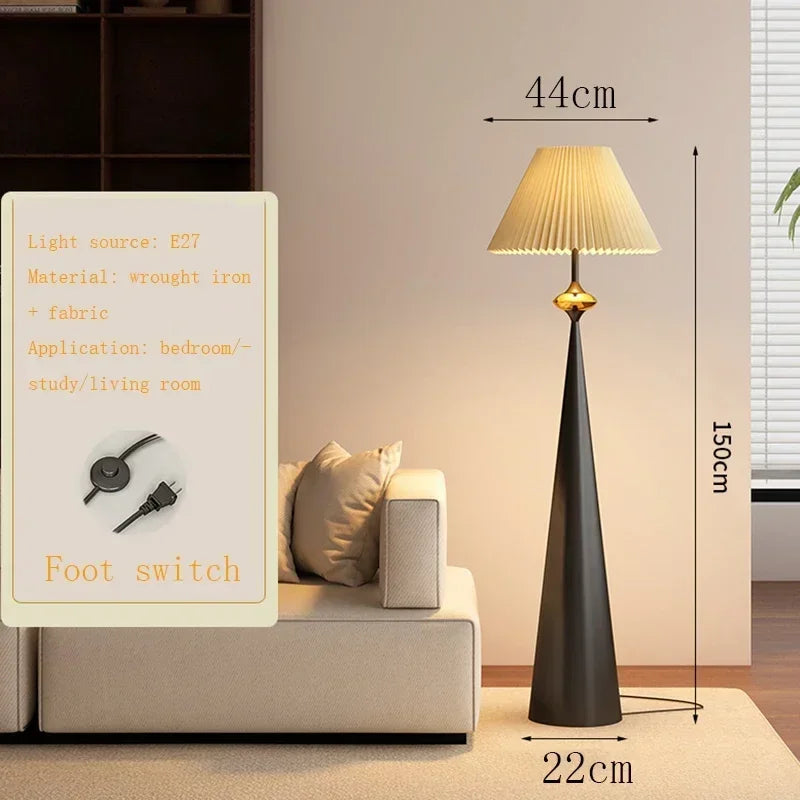 Afralia™ Wabi-sabi Minimalist Floor Lamp Cloth Cover Stand Light