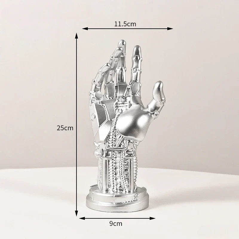 Afralia™ Cyberpunk Mechanical Arm Desktop Stand - Simulated Robot Hand Sculpture