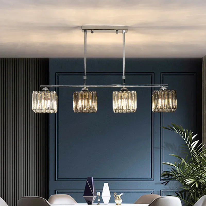 Afralia™ Modern Chrome LED Ceiling Chandelier with K9 Crystal Lighting Art