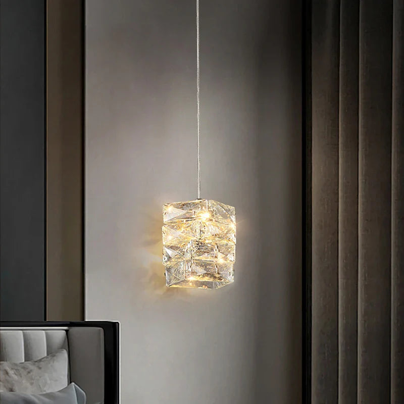 Afralia™ Crystal Pendant Light Small Chandelier for Bedroom Living Room
