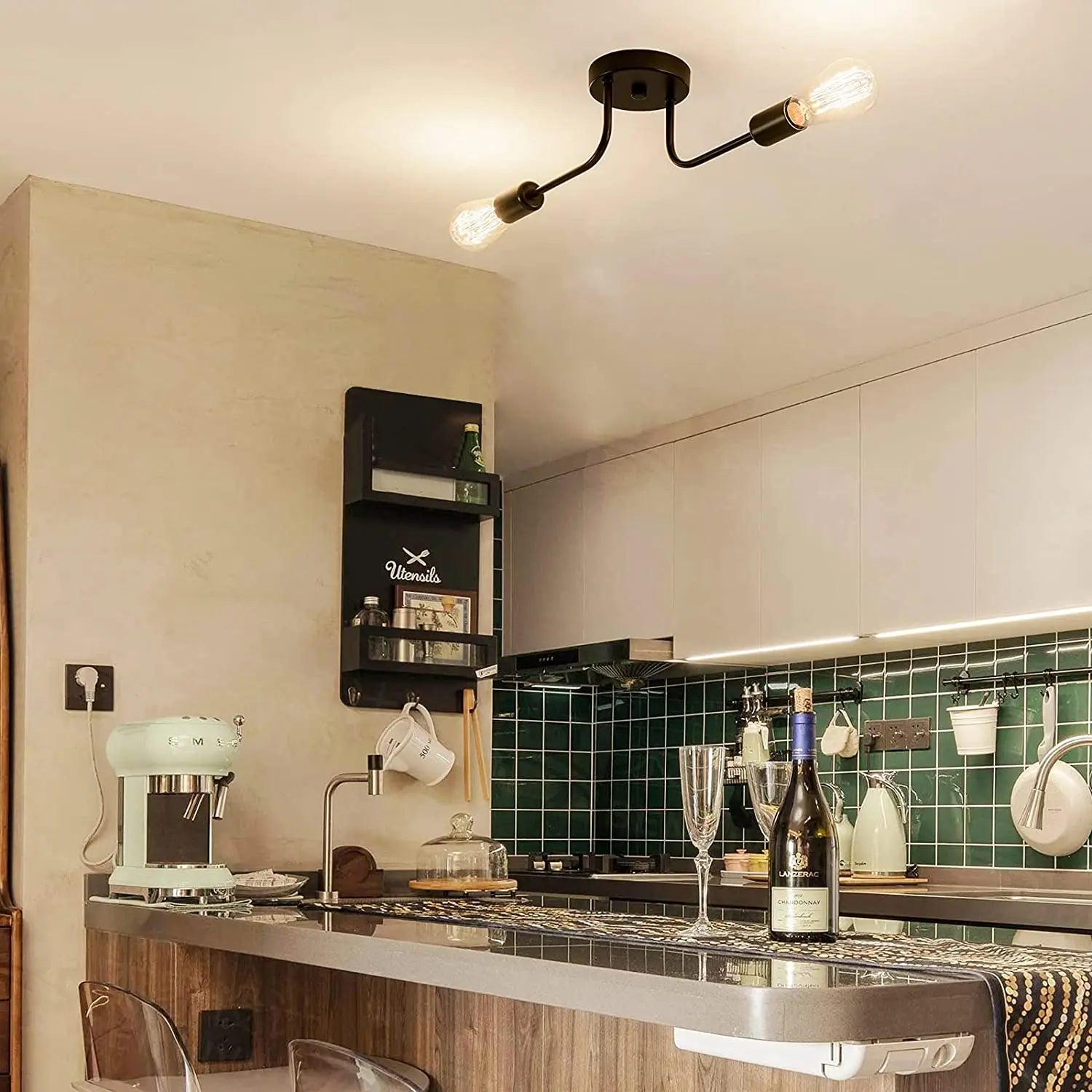 Afralia™ Sputnik Ceiling Lamp Chandelier Vintage Industrial Light Fixture Kitchen Island Luminaire