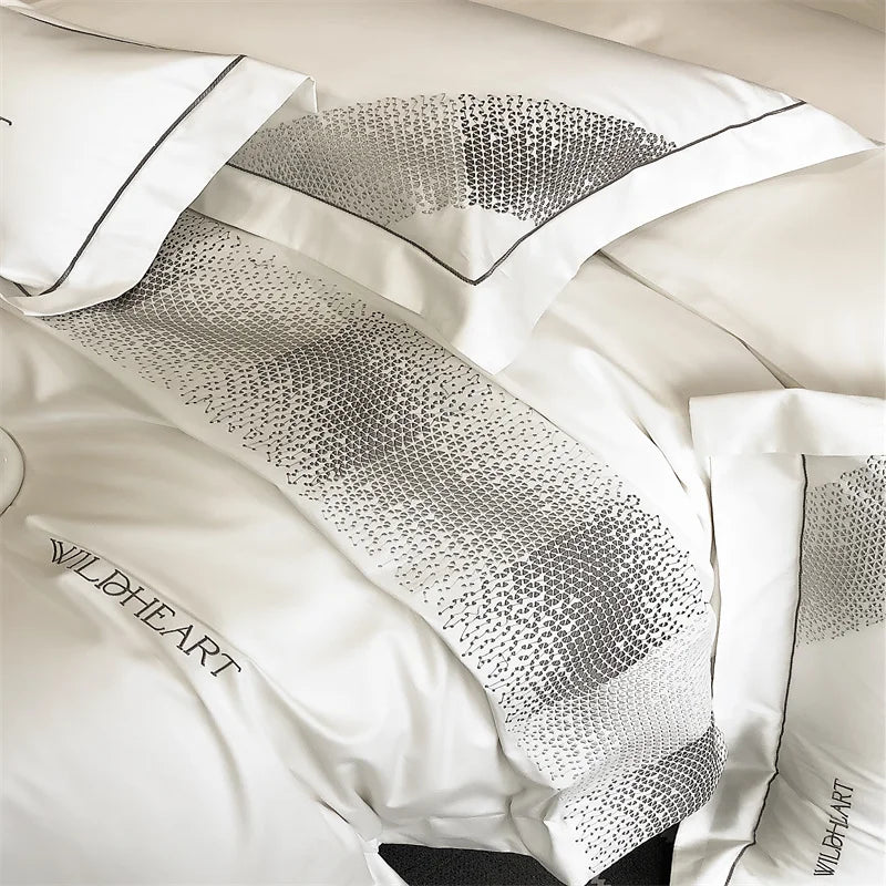 Afralia™ Luxury Embroidery 1000TC Egyptian Cotton Bedding Set for King/Queen Bed Sizes