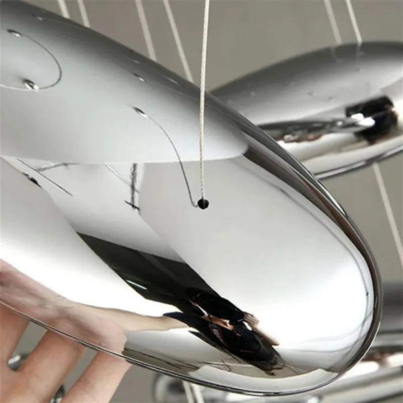 Afralia™ Mercury Collection LED Glass Pendant Lamp - Silver Luxury Designer Lighting