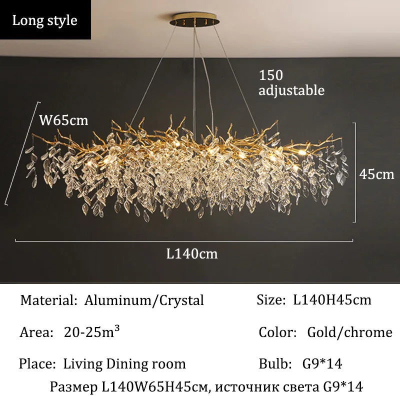 Afralia™ Crystal Chandeliers: Villa Living Dining Room Lighting Fixture