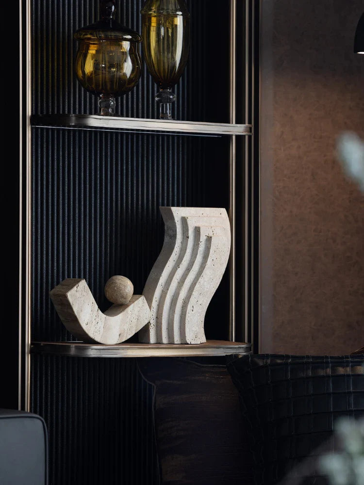 Afralia™ Luxury Marble Sculptures for Home Decor - Minimalist Travertine Ornaments for Stylish Living Spaces