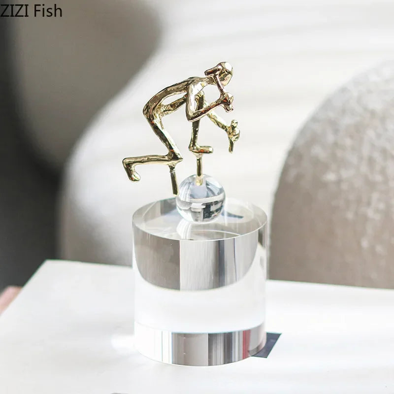 Afralia™ Crystal Sculpture: Abstract Figures Desk Decoration for Room Aesthetic