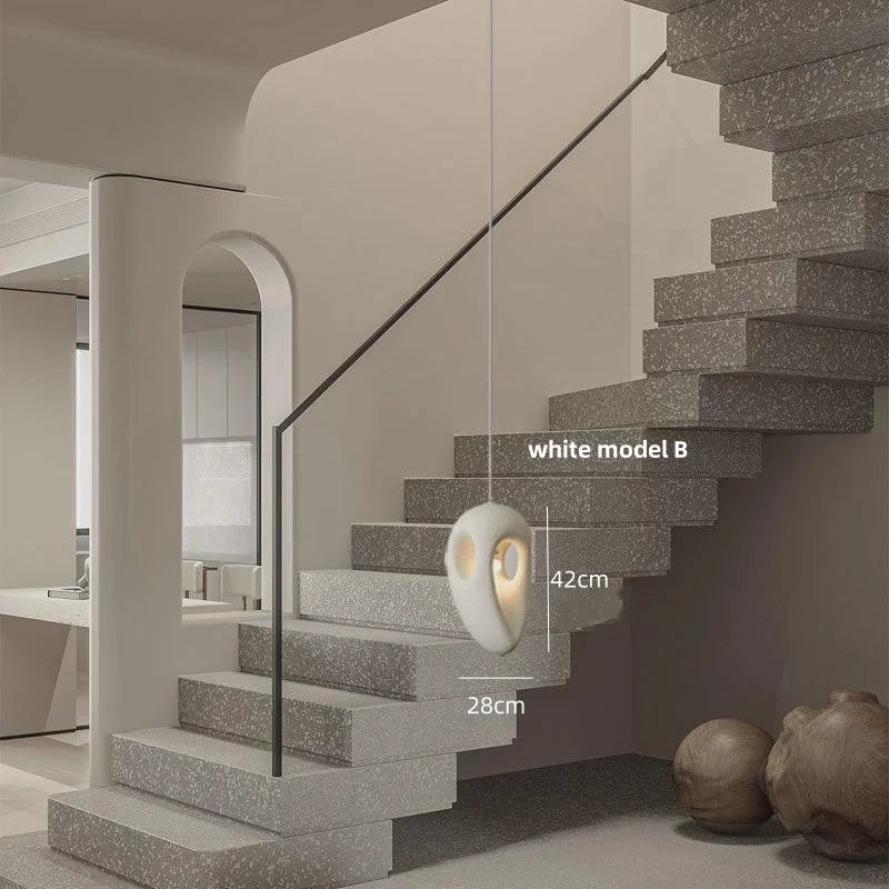 Afralia™ Wabi-sabi Resin Pendant Chandelier | Nordic Villa Stair Decor Droplight