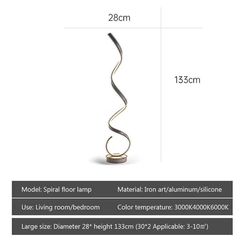 Afralia™ Curved Line LED Floor Lamp - Minimalist Iron Design for Bedroom, Living Room