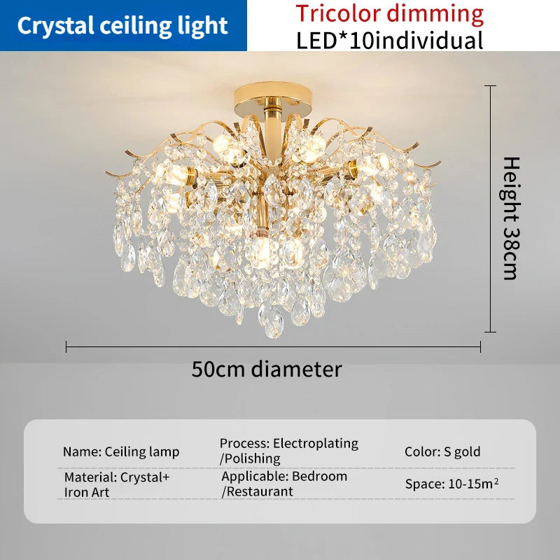 Afralia™ Crystal Luxe LED Ceiling Chandelier for Elegant Living Room Ambiance