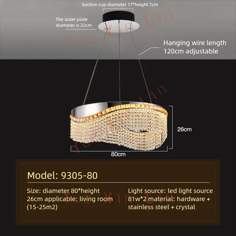 Afralia™ Nordic Crystal LED Pendant Lamp for Luxury Interior Lighting