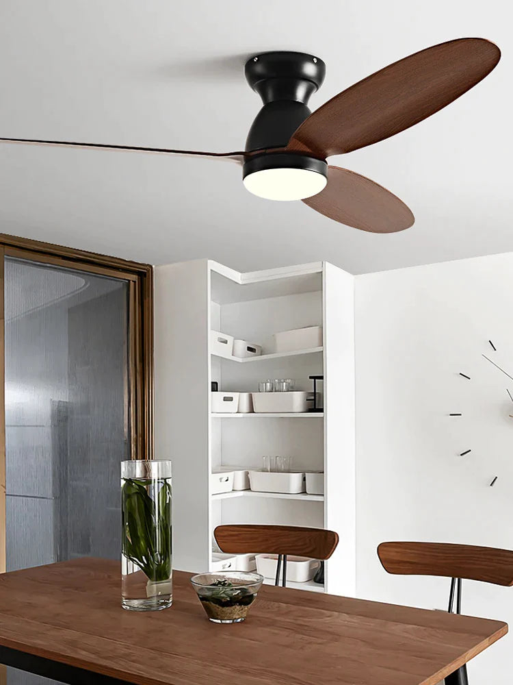 Afralia™ LED Ceiling Fan with Remote Control - American Modern Design - Ceiling Light Fan