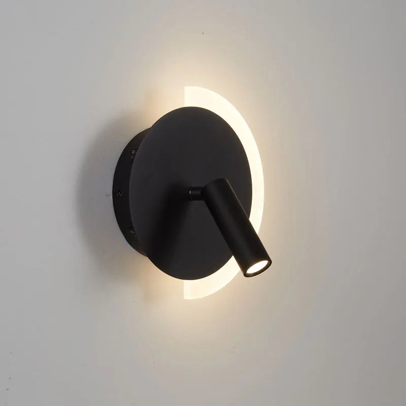 Afralia™ Modern LED Wall Sconce Light for Bedroom Living Room - Black & White Spotlight