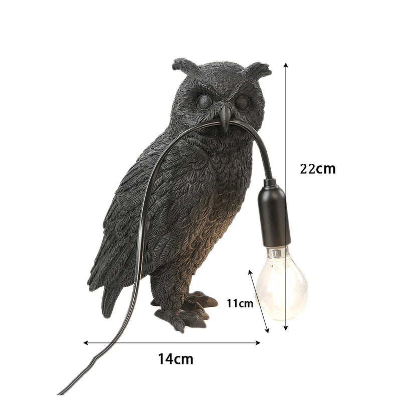 Afralia™ Owl Table Lamp: Living Room Decor Night Stand Light Owl Desk Lamp for Bedroom