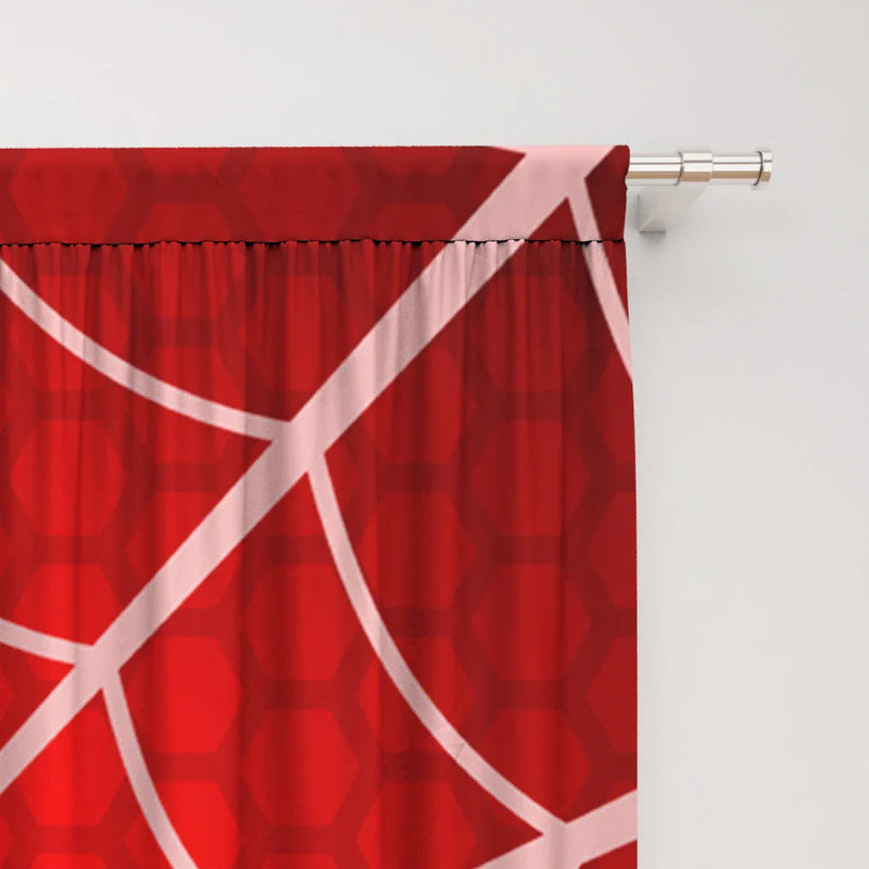 Afralia™ Red Rod Pocket Curtains for Home Decoration, Kitchen, Coffee Shop, Living Room