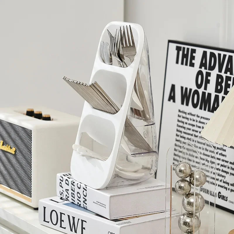 Afralia™ 3-Tier Cutlery Rack - Kitchen Utensil Organizer