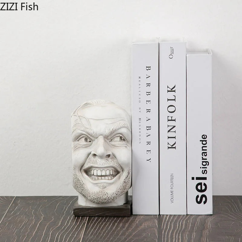 Afralia™ Ferocious Face Figures Bookends - Modern Resin Sculpture Ornaments