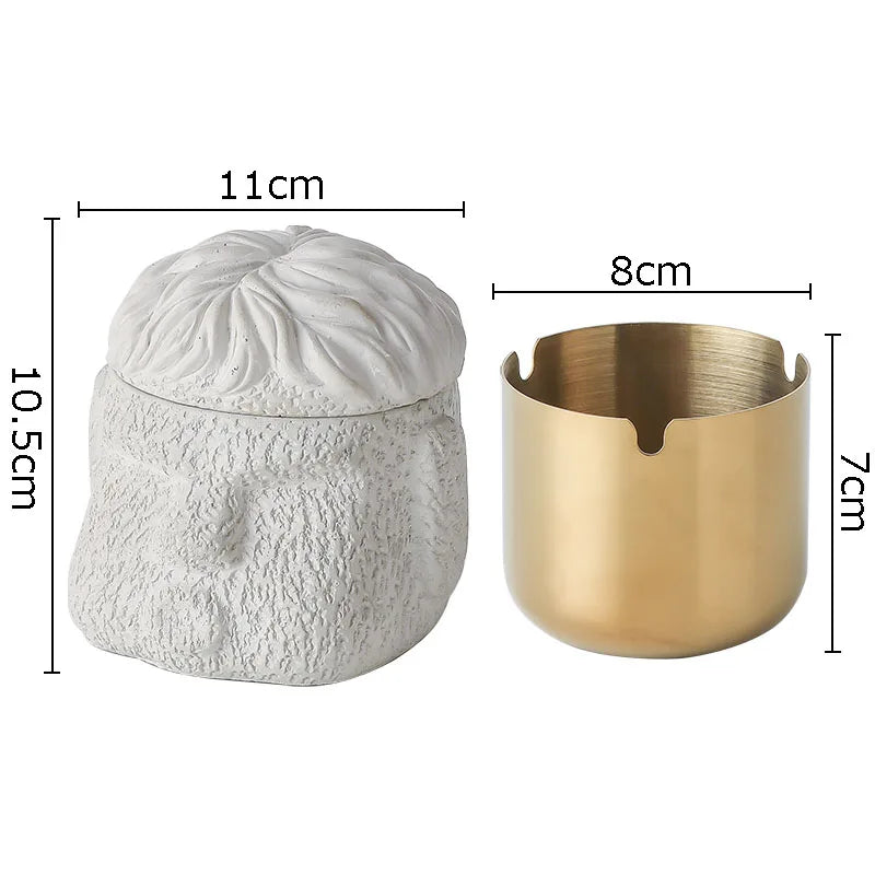Afralia™ Abstract Figure Portraits Cement Ashtray Smoking Accessories Gift