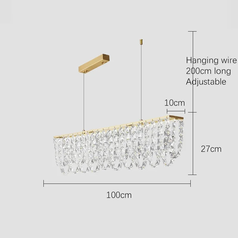 Afralia™ Copper Crystal Chandelier Living Room Bedroom Dining Lighting Device