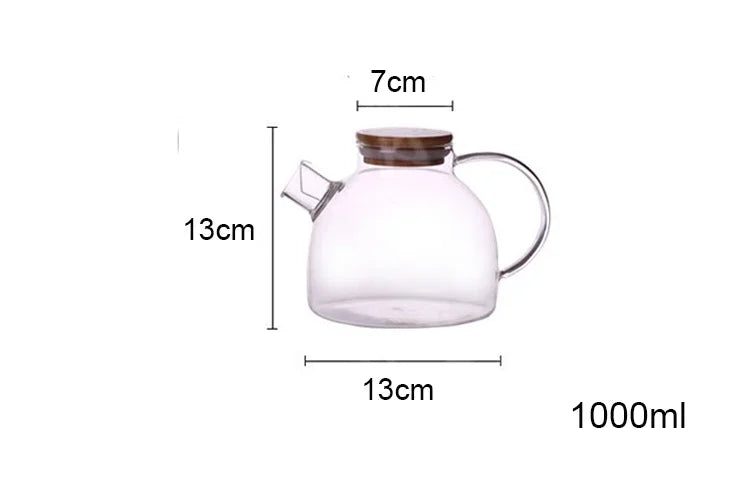 Afralia™ Glass Teapot with Infuser for Tea Brewing - 1000ml Heat Resistant Water Pot