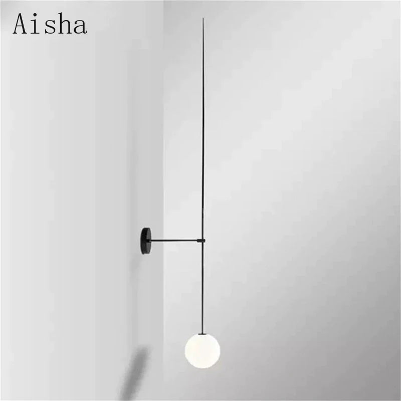 Afralia™ Minimalist LED Wall Lamps, Gold/Black, Modern Line Design for Bedroom, Living Room