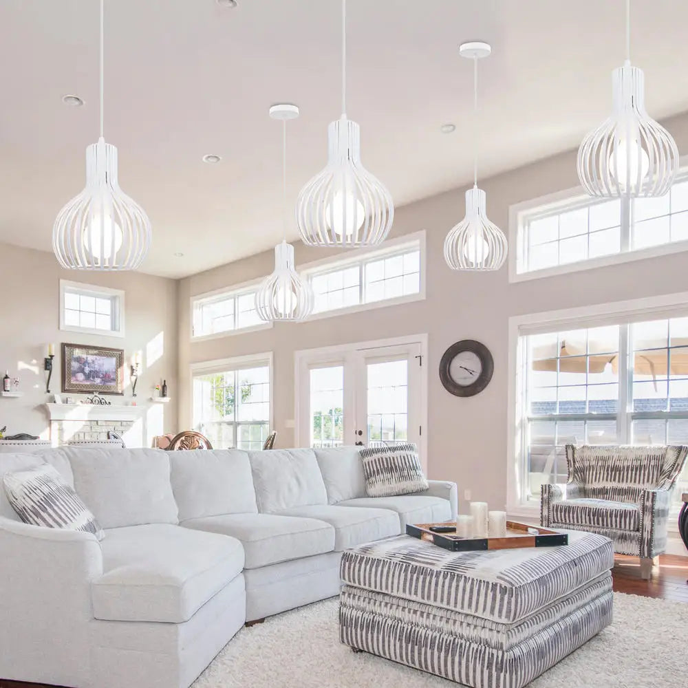 Afralia™ Industrial Cage LED Pendant Light for Modern Vintage Chandelier in Living Room