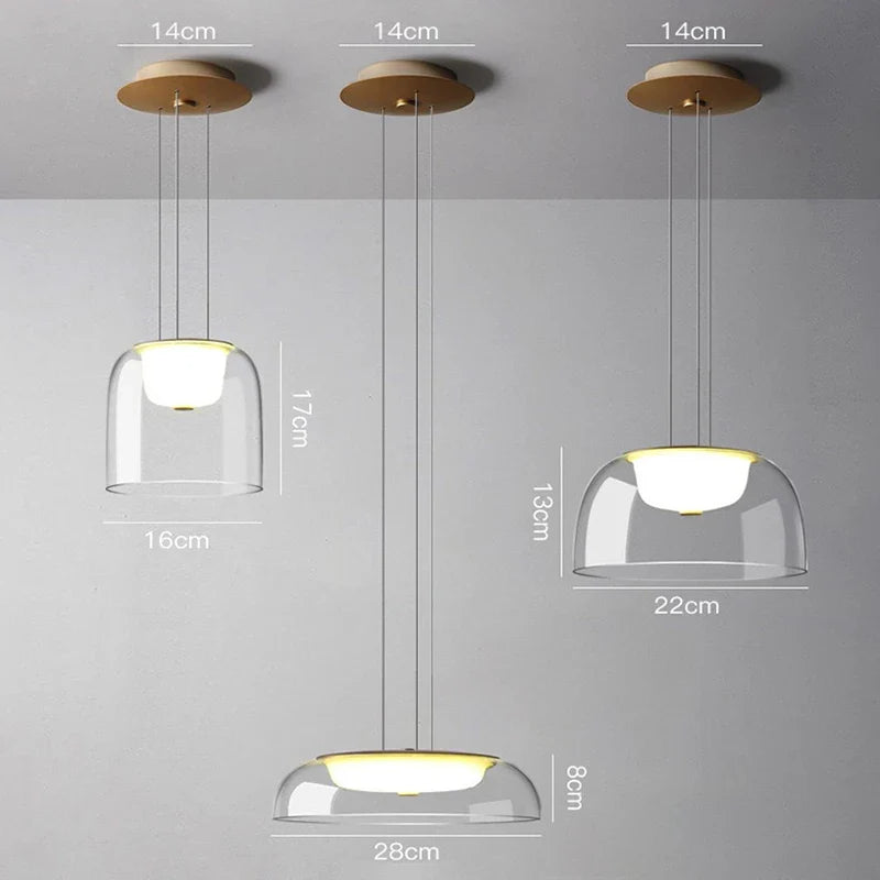 Afralia™ Glass Pendant Lights Simple Indoor Home Decor Lighting for Living Room and Dining Room