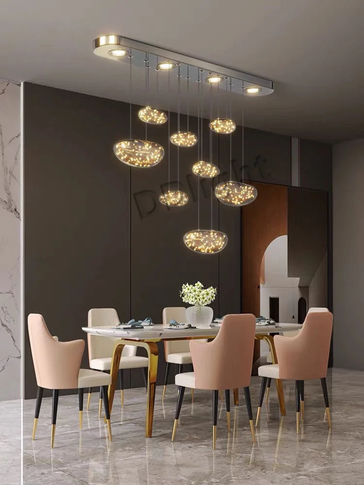Afralia™ LED Drop Chandelier Lighting for Living Dining Table Decor