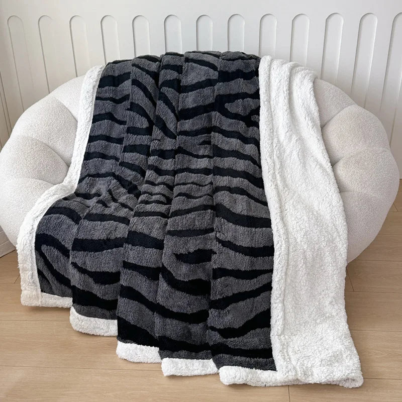 Afralia™ Leopard Print Double Layered Wool Blanket-Irresistibly Soft & Warm