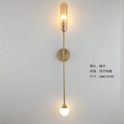 Afralia™ Golden Inclined Tube Wall Lamp for Modern Luxury Decor in Living Room