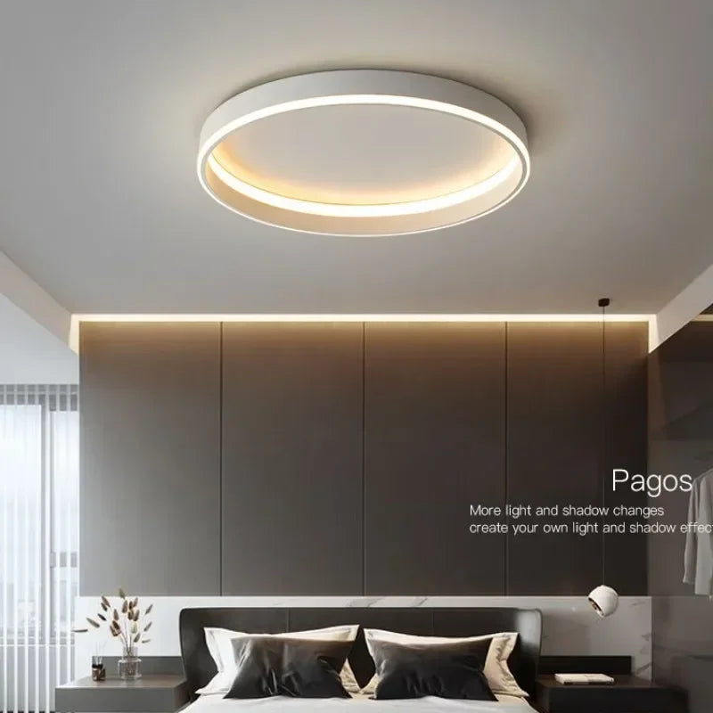 Afralia™ Square LED Ceiling Light for Bedroom Living Room Dining Room with Remote Dimming