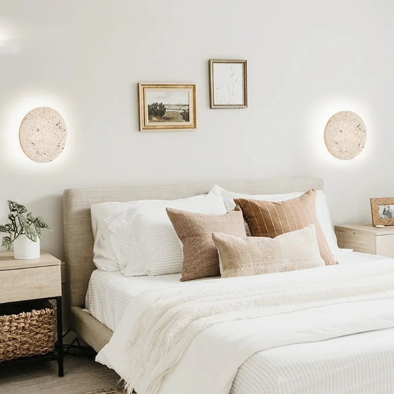 Afralia™ Nordic LED Wall Sconce Yellow Travertine Stair Light Fixture Bedroom Decor