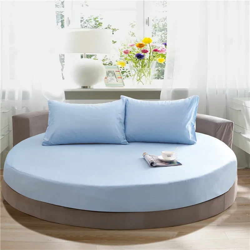 Afralia™ Round Cotton Fitted Sheet Set