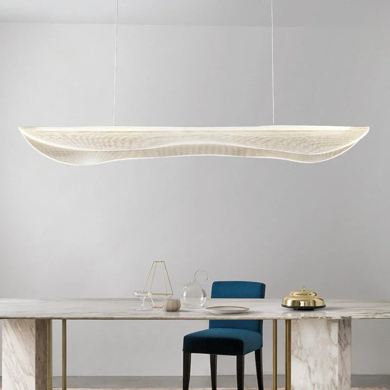 Afralia™ Modern Arc Acrylic LED Pendant Light Chandelier for Living Dining Room