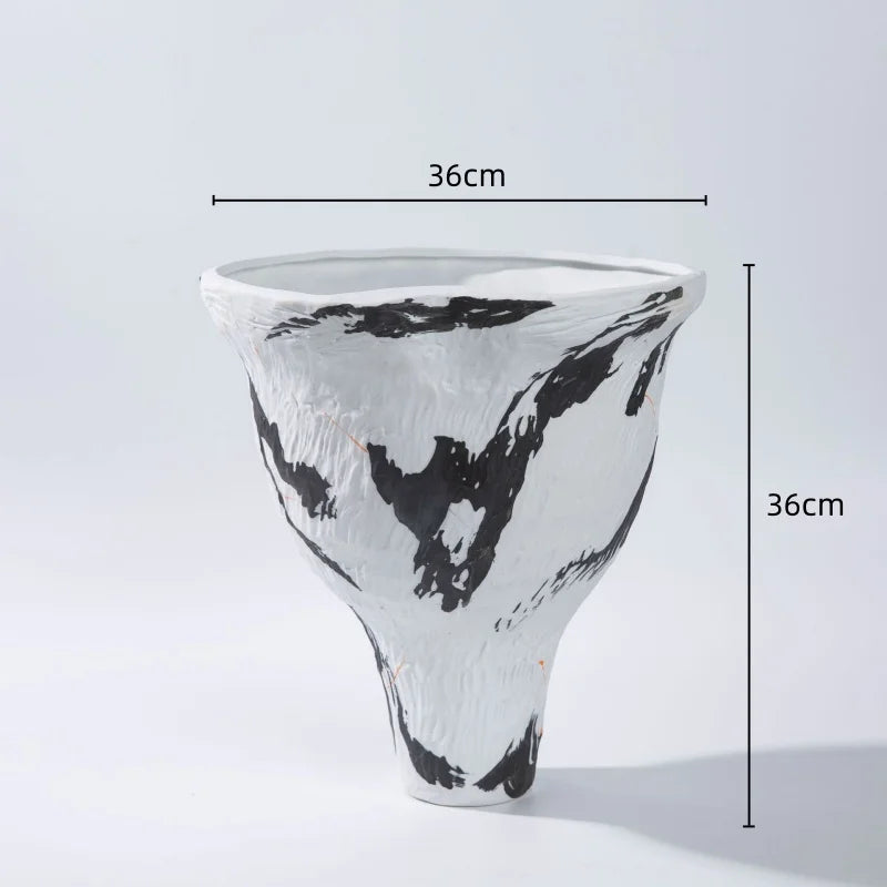 Afralia™ Abstract Irregular Ceramic Vase Set Colorful Graffiti Ornaments Home Decoration