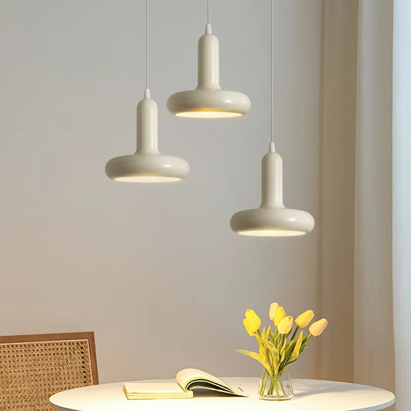 Afralia™ Retro Bauhaus Pendant Chandelier for Dining Bar Table Lamp, White Medieval Design