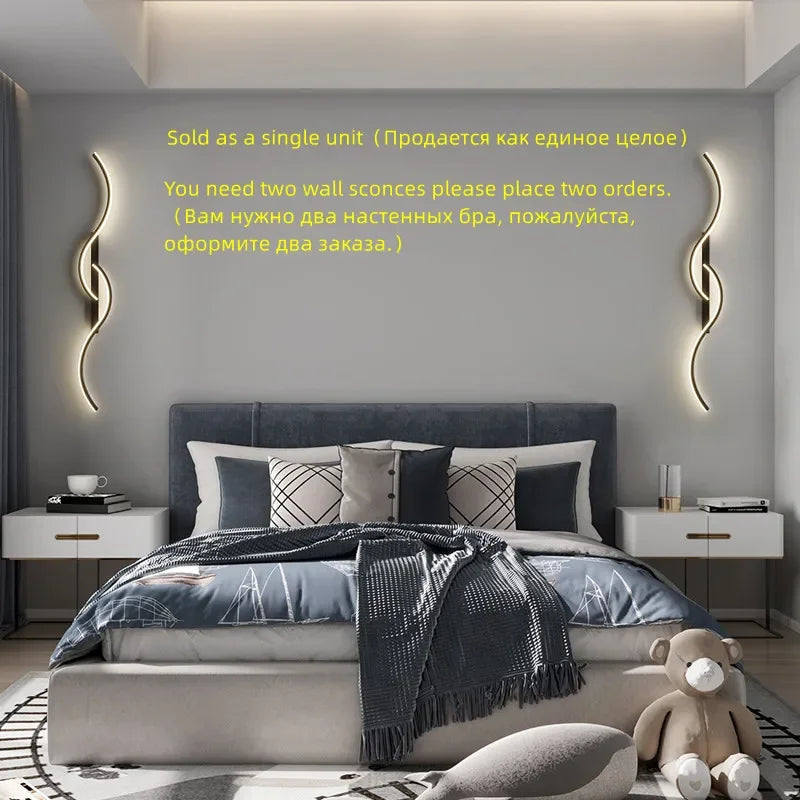 Afralia™ Modern LED Wall Lamp for Living Room Bedroom Stairs, Minimalist Art Interior Wall Light Fixtures