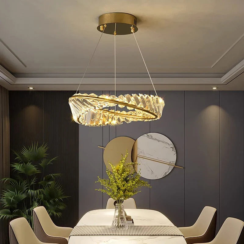 Afralia™ Crystal Chandelier: Luxury Pendant Lamp for Living Room and Bedroom