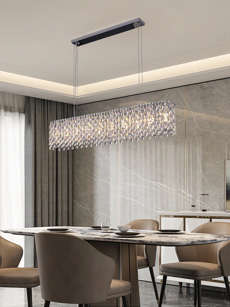 Afralia™ Nordic Crystal Chandelier LED Pendant Light for Living Room, Dining Room, and Bedroom