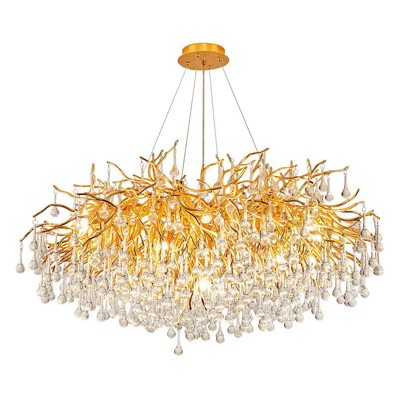 Afralia™ LED Crystal Chandelier: Elegant Living Room Pendant Light Fixture