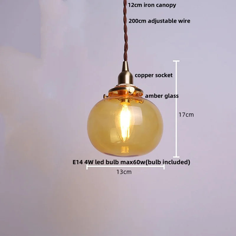 Afralia™ White Glass LED Pendant Lamp Nordic Modern Copper Socket Hanging Lights