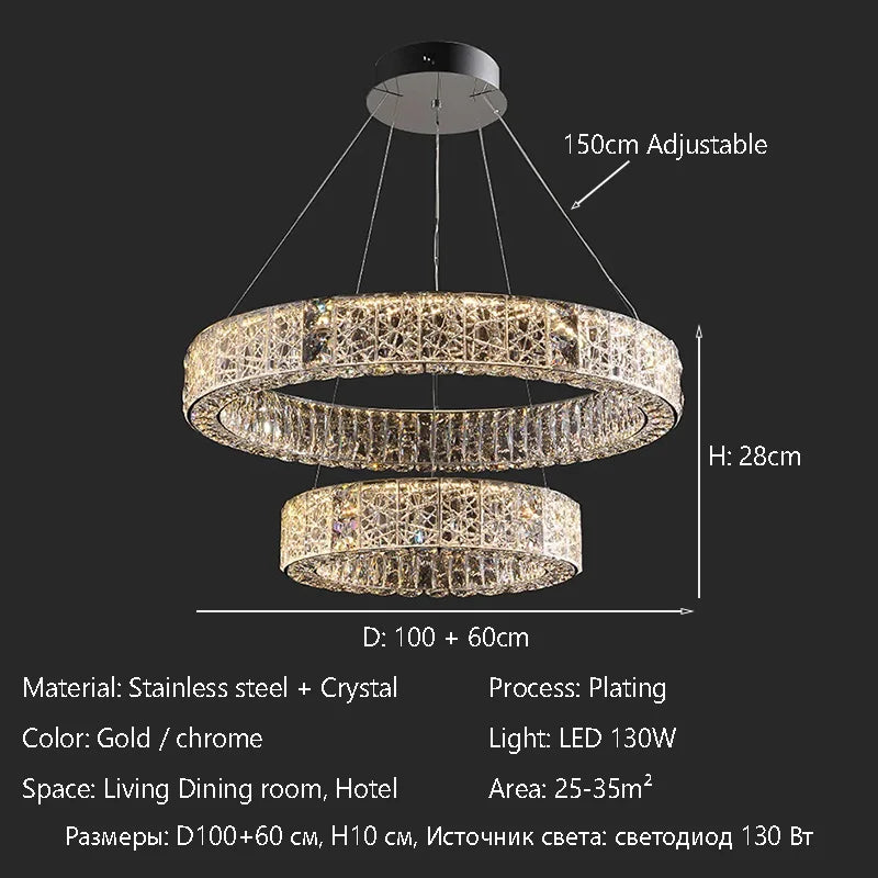 Afralia™ LED Crystal Chandelier: Modern Luxury Lighting for Stylish Home Decor