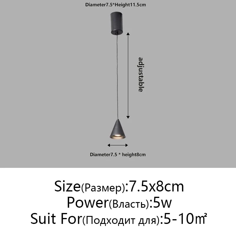 Afralia™ Modern Black White Pendant Light for Kitchen Bedroom Dining Room